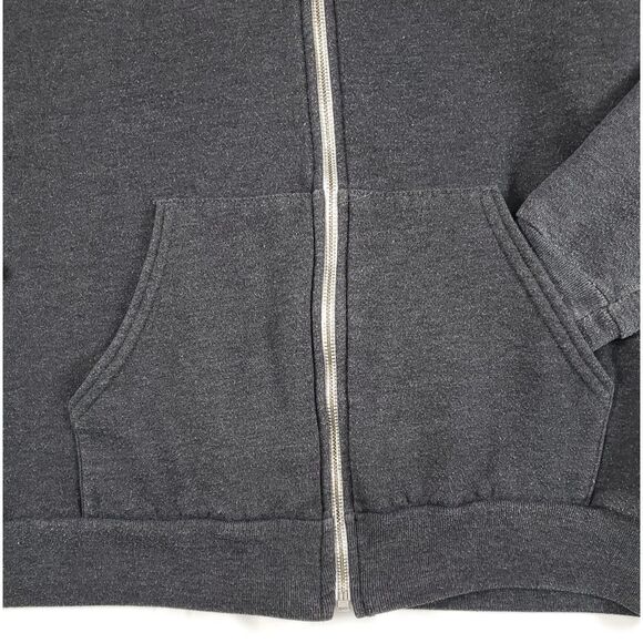 American Apparel F497 Gray Harvard Sweatshirt Hoodie Full Zip University School - Picture 6 of 6